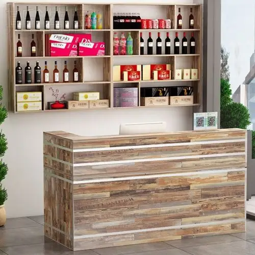 【餐饮店柜台】饭店餐饮收银台吧台酒柜挂式组合小型店铺转角柜台酒店