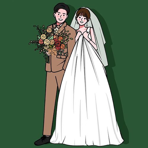 手绘头像q版情侣彩色定制卡通人物真人照片转手绘婚礼立牌设计