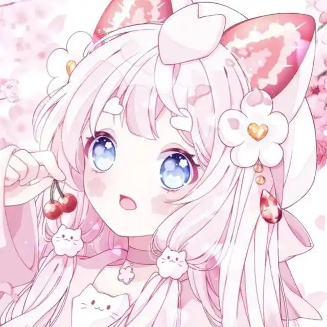 粉色系可爱女生动漫头像 满满的少女心令人心动