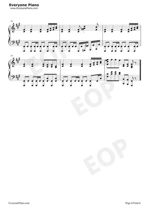 极乐净土-合音版五线谱预览6-钢琴谱文件(五线谱,双手简谱,数字谱