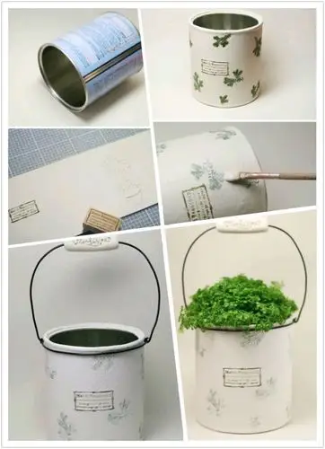 围着绑起来大小不同的奶粉罐轻轻松松拥有一个小型收纳空间只需要简单