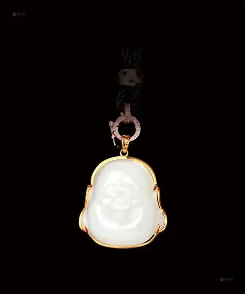 0344和田玉包金佛首