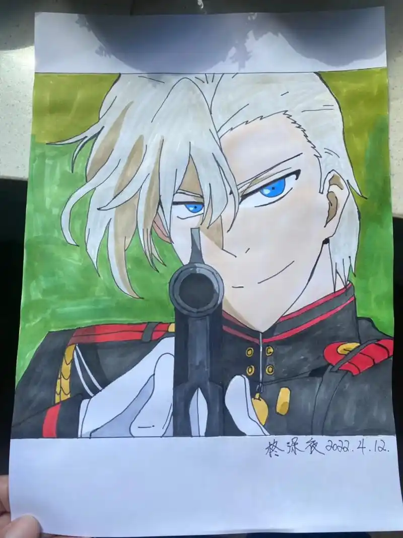 终结的炽天使 #柊深夜 #动漫手绘 - 抖音