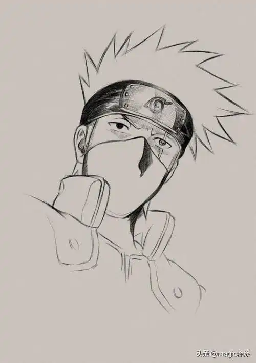 8步画卡卡西(卡卡西神威写轮眼怎么画)