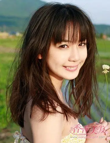 大方脸空气 刘海中 长发发型