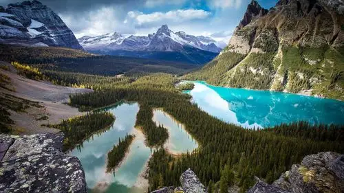 美丽的山谷景色,山脉,森林,树木,湖泊 壁纸 | 1920x1080 壁纸下载 | h