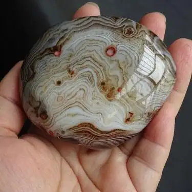 60天然缠丝玛瑙把玩大号条纹原石手把件红缟象形奇石定制款1666号