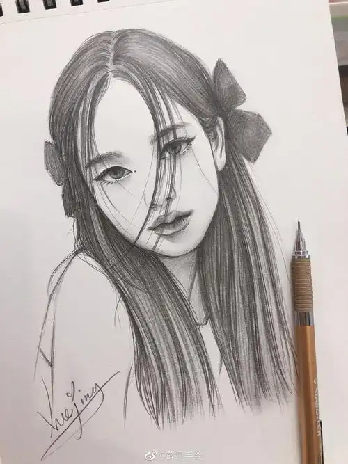 神仙画师微博转载人物黑白动漫插画绘画线稿手绘