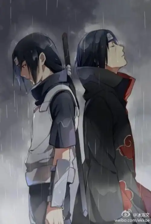 求一张两个宇智波鼬背靠背淋雨的高清图,拜托大神了