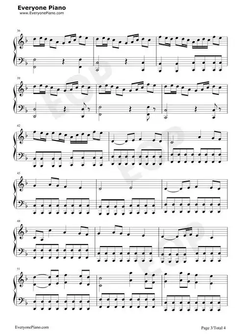 妖精的尾巴ost-fairy tail ost五线谱预览3