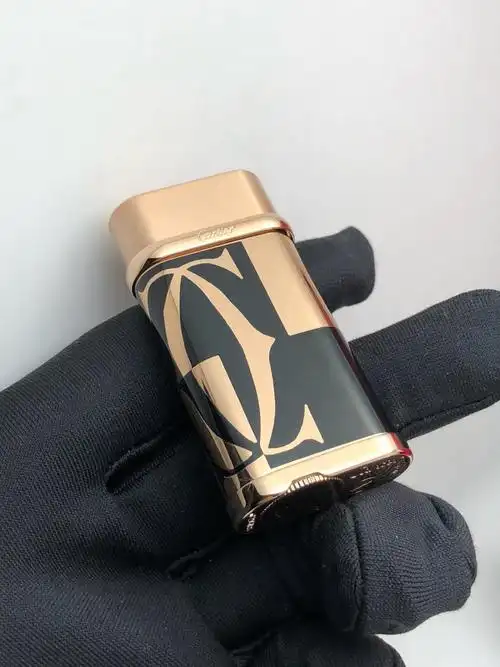 cartier卡地亚法国打火机纯铜滑轮端充气火机男士情人节礼物礼盒09黑