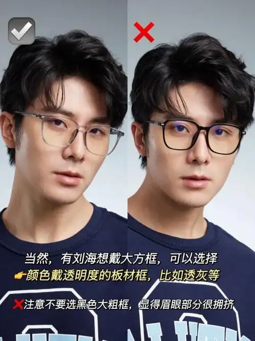 男生戴眼镜好看的发型图片