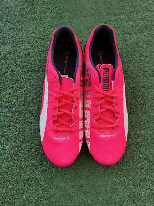 puma彪马专柜正品粉色ag短钉evospeed低帮男士足球鞋