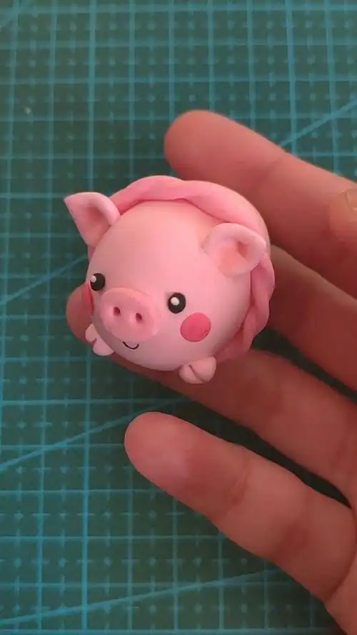 超轻粘土手工,猪年的第一天99小猪猪15秒教程96新年快乐