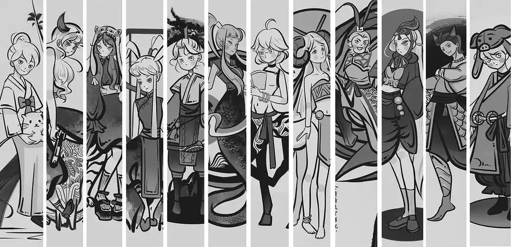 十二生肖拟人插画