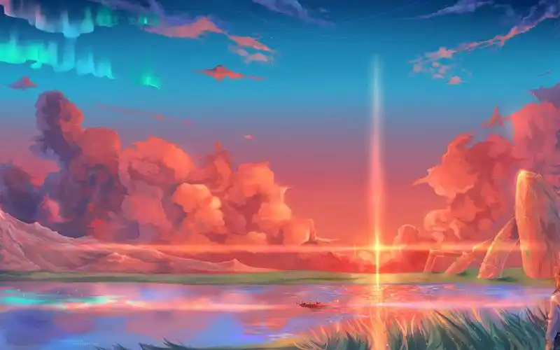 唯美浪漫动漫场景插画桌面壁纸