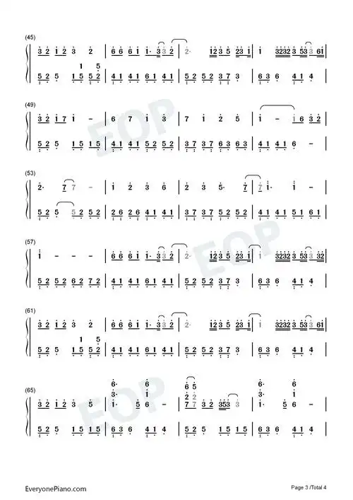 竹石-经典咏流传第三季双手简谱预览3-钢琴谱文件(五线谱,双手简谱