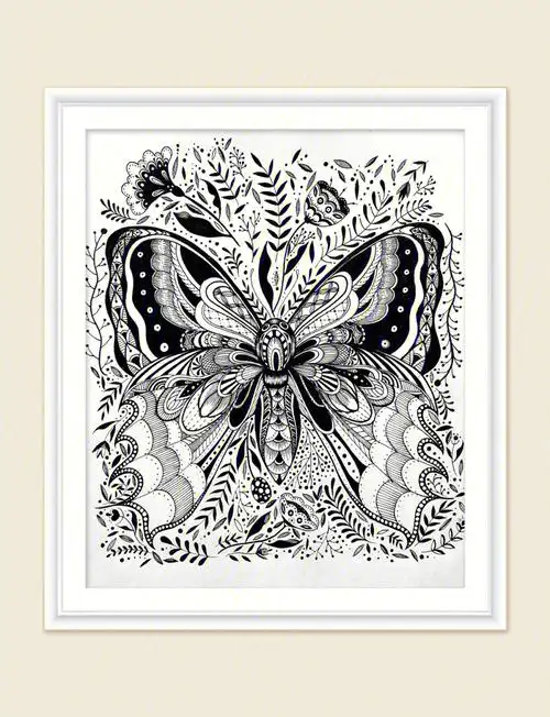 绘画学习线描装饰画蝴蝶