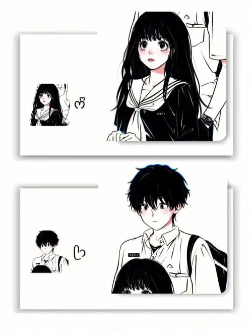 手绘动漫情侣头像