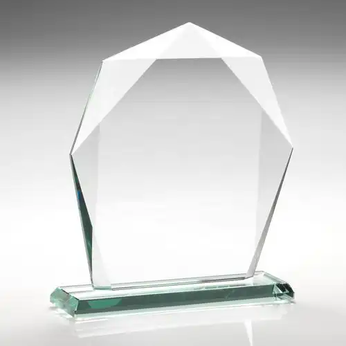 玉绿色玻璃奖杯奖励自定义标志