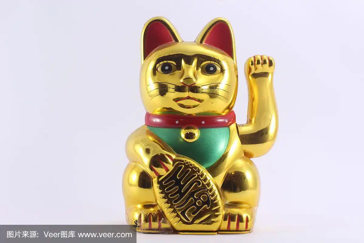 招财猫,金色,水平画幅,无人,运气