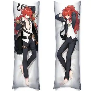 温迪空枫原万叶动漫二次元周边半身等身抱枕套迪卢克钻石绒50x160cm含