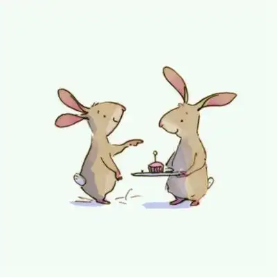 两只兔子情头卡通头像,情侣头像图片-回车桌面