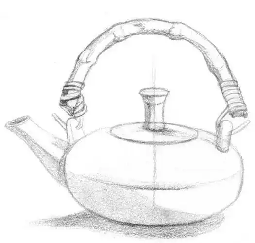 素描知识:老艺术家教你画陶质感茶壶,简单易学,网友:学会画了