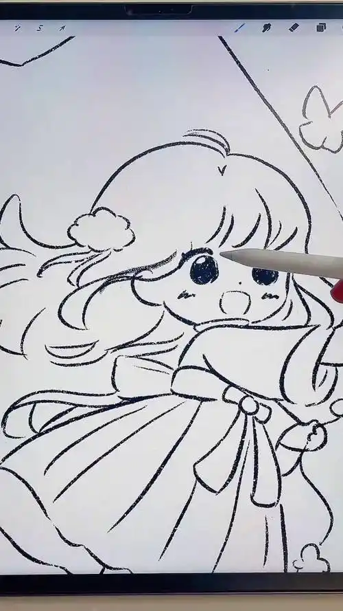 儿童画 踏青绘画 放风筝 清明节主题画 放风筝的人