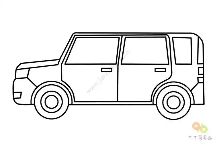 可大可大的吉普车简笔画