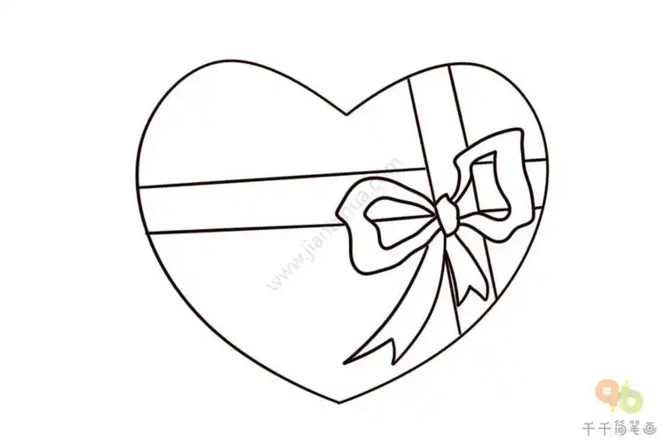 心形礼物盒简笔画