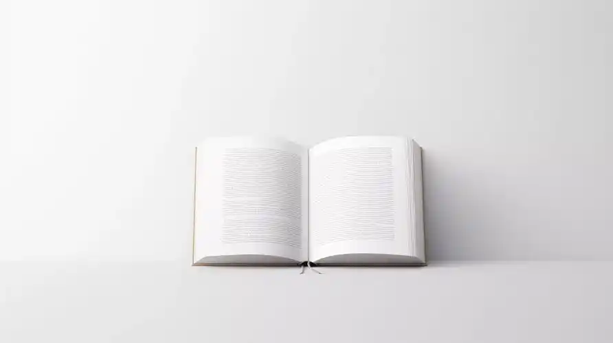 书本书籍正面打开的空白页空白纸张有质感白色打开翻开合上的书