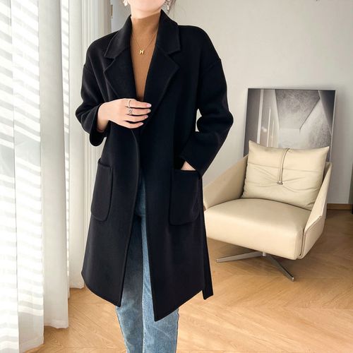 小个子毛呢外套女150cm中长款宽松矮个子双面呢羊毛大衣 2022秋冬