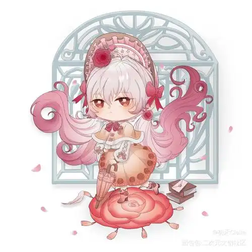 【洛丽塔与花窗】是你爱的春日吗_q版插画lolitaoc原创绘画作品