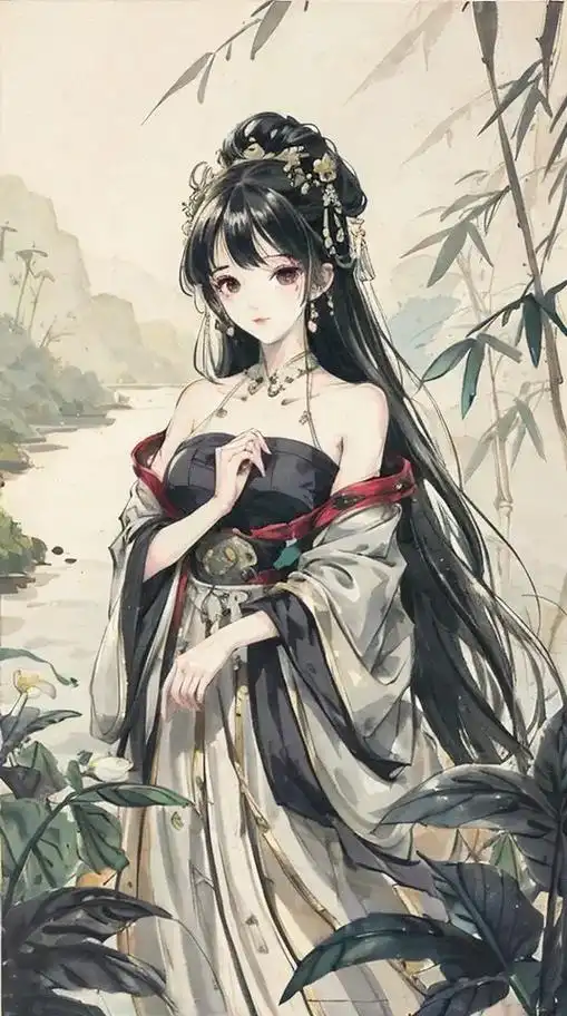 ai水墨风古风 #二次元ai绘画 #唯美古风壁纸 #ai绘图 - 抖音