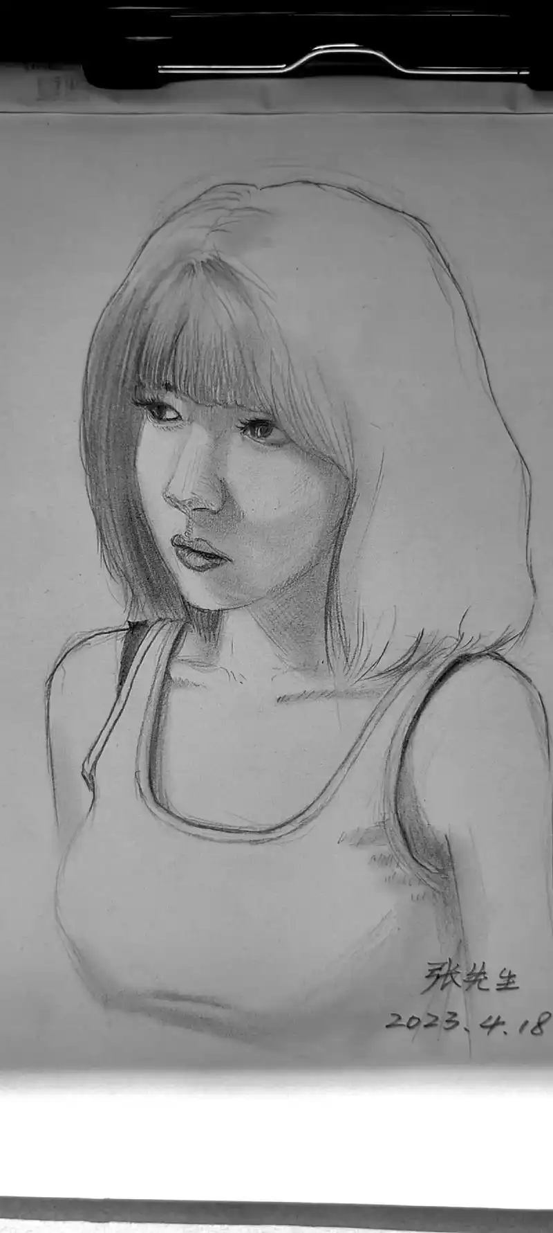画画,侧脸女孩.铅笔画 练习 五官真不好搞 #原创 #手绘  - 抖音