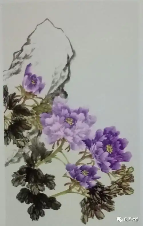 牡丹与山石:《紫气东来》