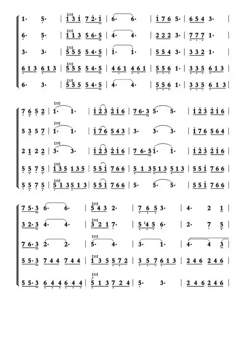 《我和我的祖国》总谱简谱