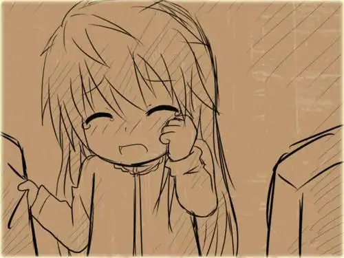哭泣动漫女生简笔画