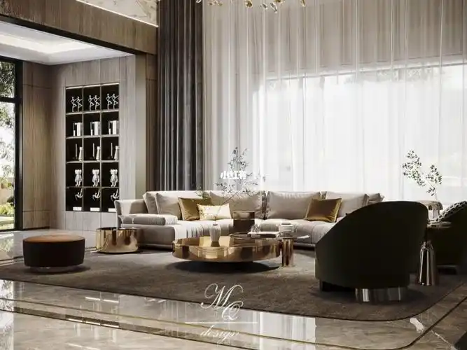 深圳别墅设计案例 现代意式 大理石护墙板