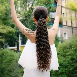 2023女神爆款英伦螺丝卷玉米电烫假发马尾系带式隐形网红g122702