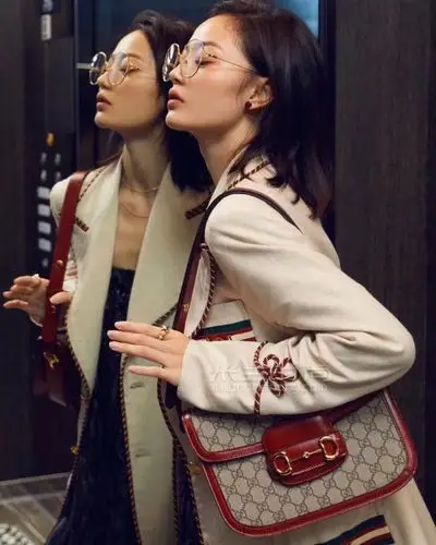 倪妮同款gucci古驰1955马衔扣手袋单肩包手拎包602204红色马鞍包真假