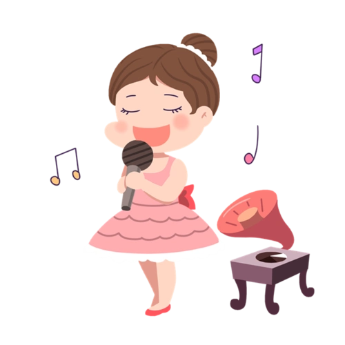 卡通女孩画画人物图片