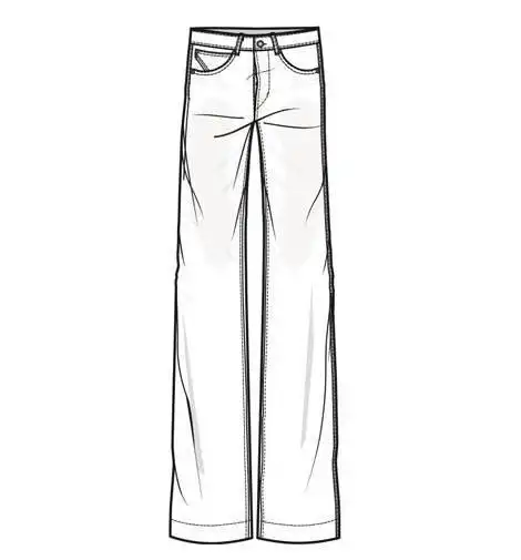 休闲阔腿裤款式图