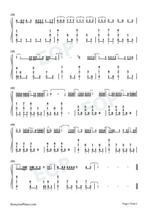 you never know-blackpink双手简谱预览3