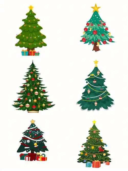圣诞树手绘免抠圣诞树png素材