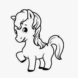 png简笔素描可爱小马pngaipng手绘简笔画打马球pngaipng对称简笔画