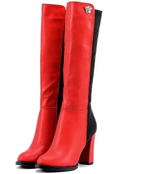 都市性感高跟长靴 名媛长靴子 高跟过膝 尊贵冬靴女高跟鞋111559 红色