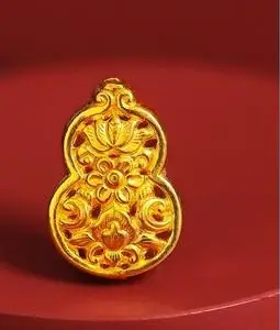 古法黄金葫芦足金999手工錾刻镂空手链手串转运珠配饰配件n183