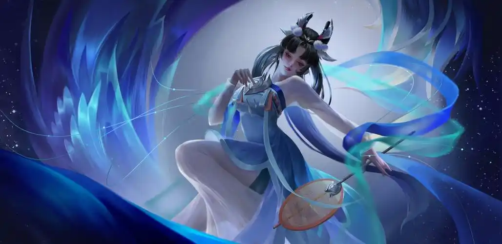 王者荣耀嫦娥-如梦令皮肤同人插画桌面壁纸